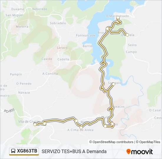 XG863TB Bus Line Map