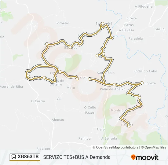 XG863TB Bus Line Map