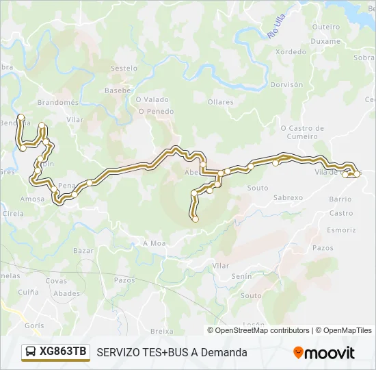 XG863TB Bus Line Map