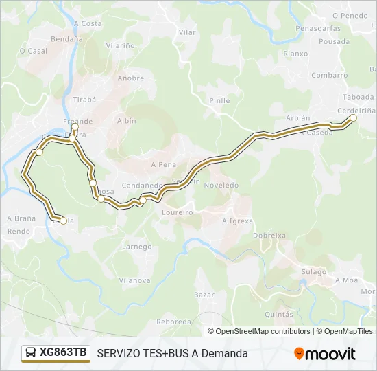 XG863TB Bus Line Map