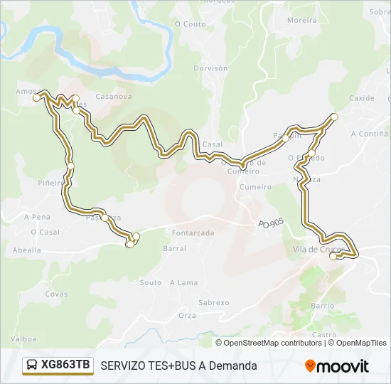 XG863TB Bus Line Map