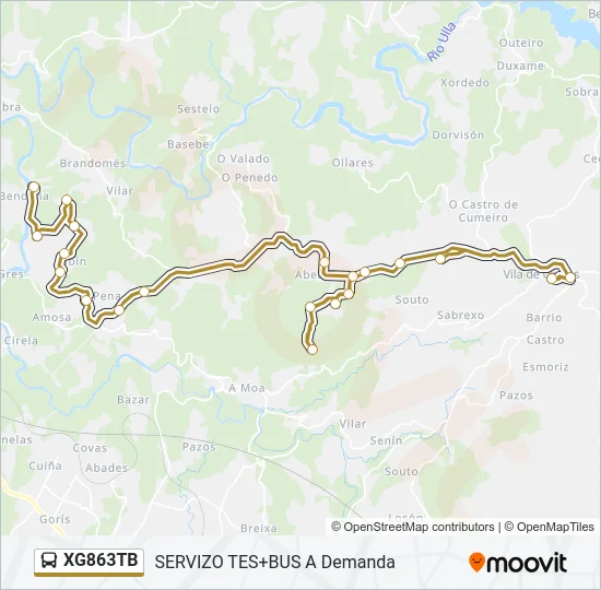 XG863TB Bus Line Map