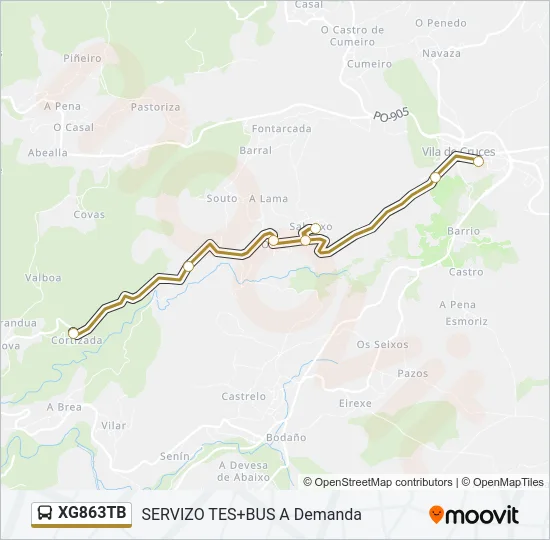 XG863TB bus Mapa de línia