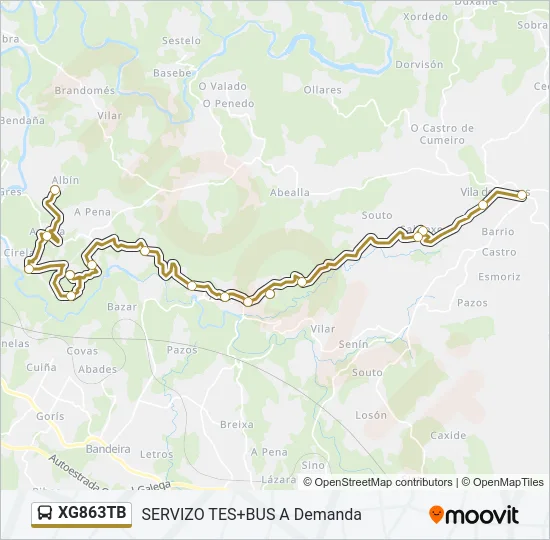 XG863TB Bus Line Map