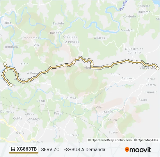 XG863TB Bus Line Map