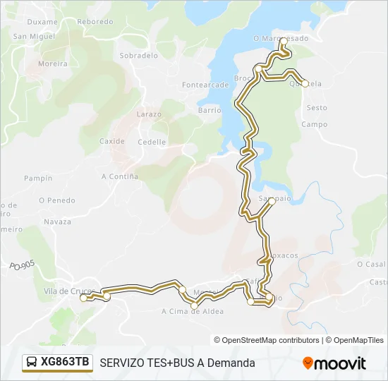 XG863TB Bus Line Map