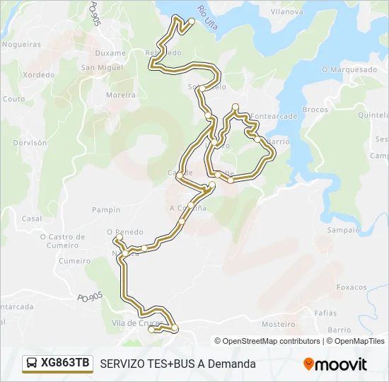 XG863TB Bus Line Map