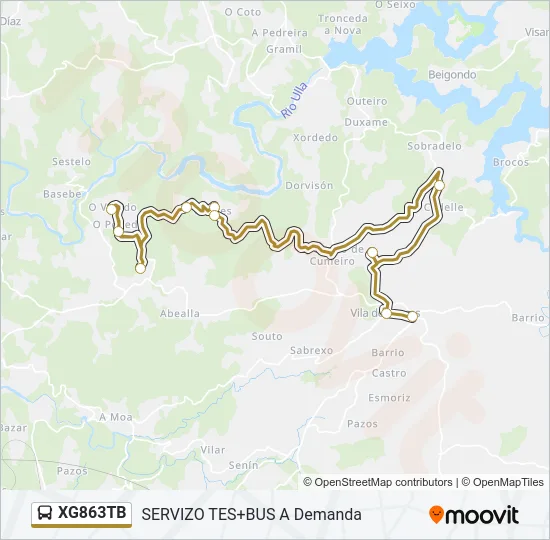 XG863TB Bus Line Map