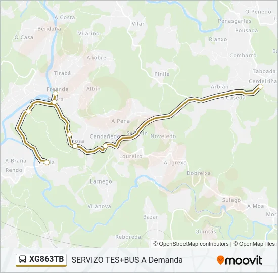 XG863TB Bus Line Map