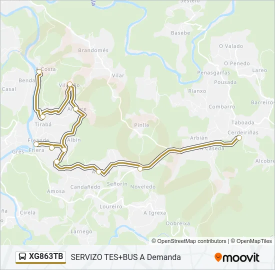 XG863TB Bus Line Map