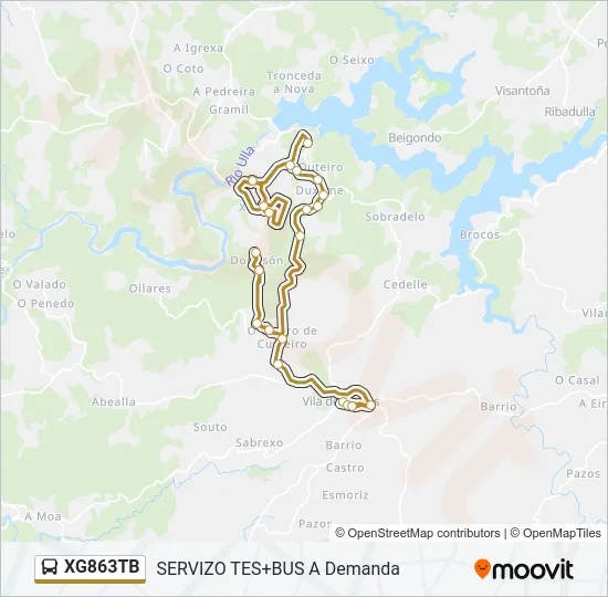 XG863TB bus Mapa de línia