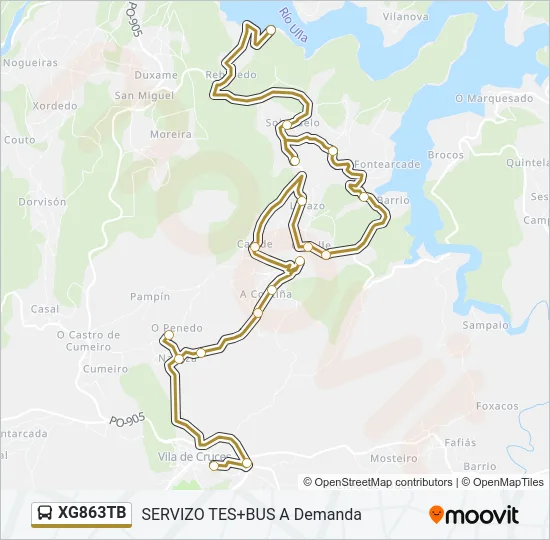 XG863TB Bus Line Map
