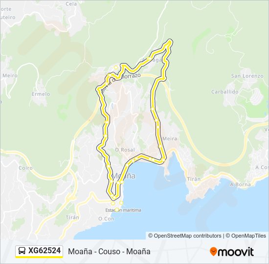 XG62524 bus Mapa de línia