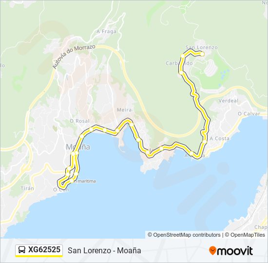 XG62525 bus Line Map