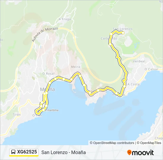 XG62525 Bus Line Map