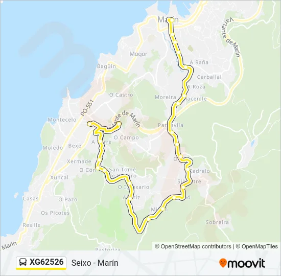 XG62526 Bus Line Map