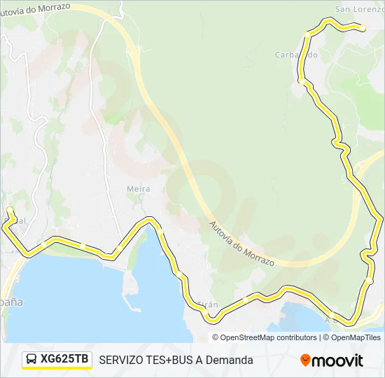 XG625TB Bus Line Map