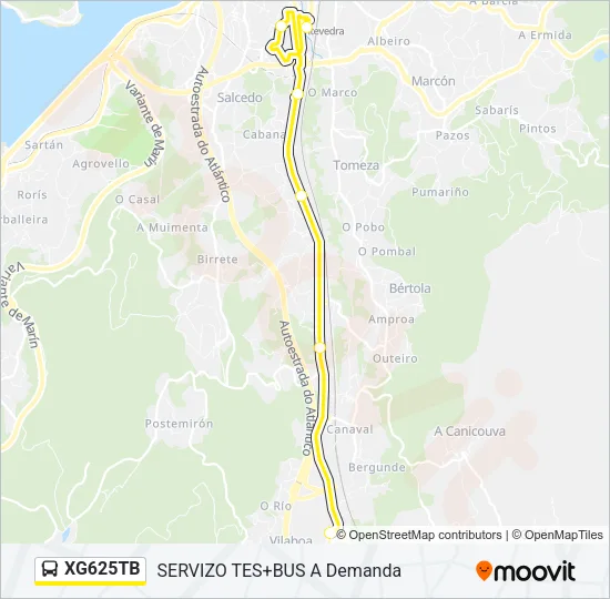 XG625TB Bus Line Map