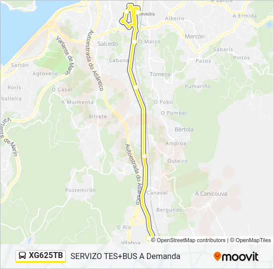 XG625TB Bus Line Map