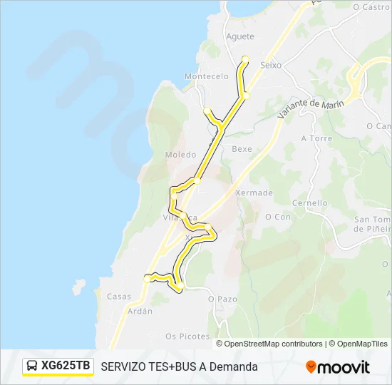 XG625TB Bus Line Map
