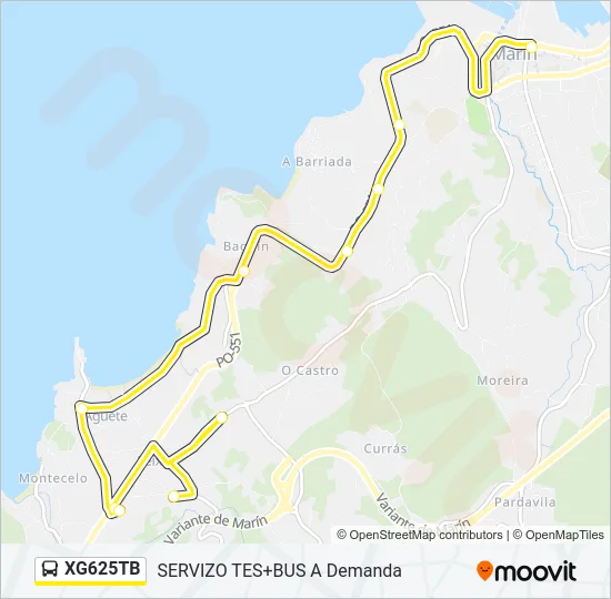 XG625TB bus Mapa de línia
