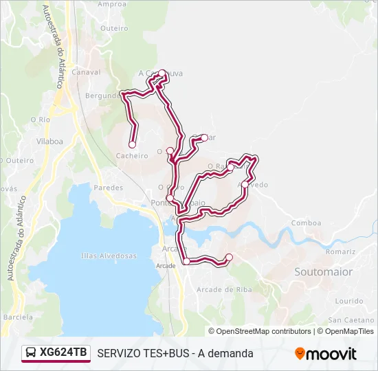 XG624TB bus Mapa de línia