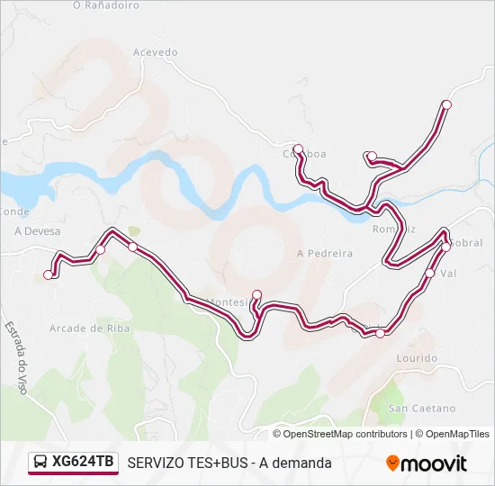 XG624TB bus Mapa de línia