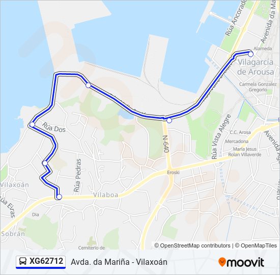 Mapa de XG62712 de autobús