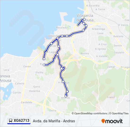 Mapa de XG62713 de autobús