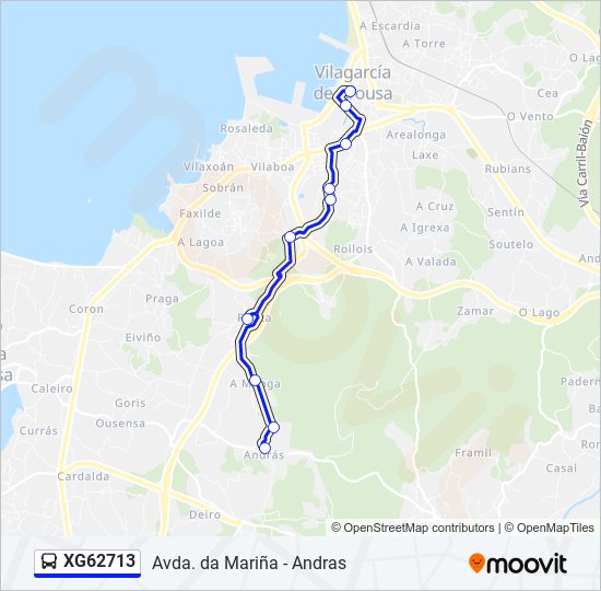 XG62713 bus Mapa de línia