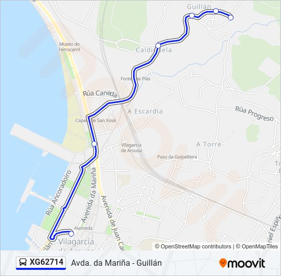 Mapa de XG62714 de autobús