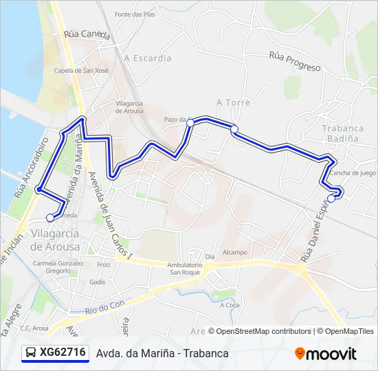 XG62716 Bus Line Map
