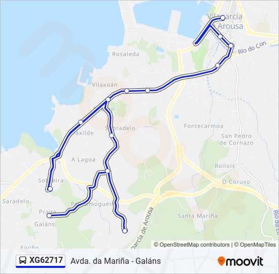 Mapa de XG62717 de autobús