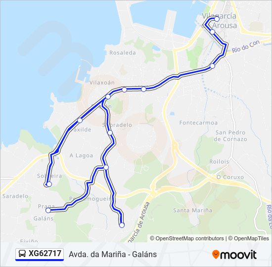 Mapa de XG62717 de autobús