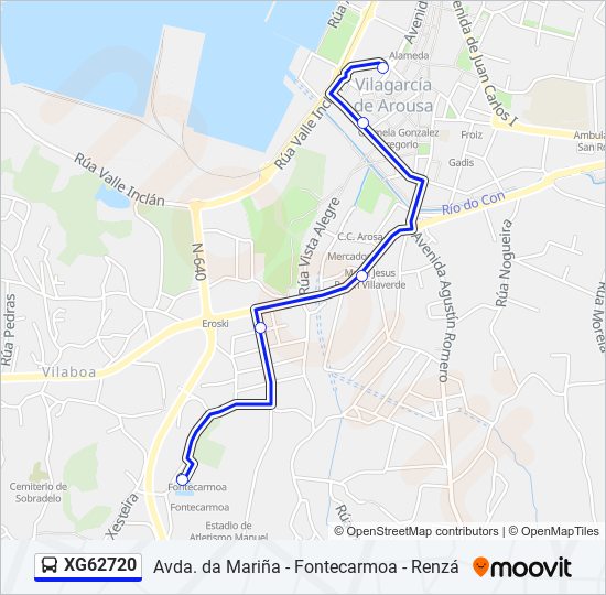 XG62720 bus Mapa de línia