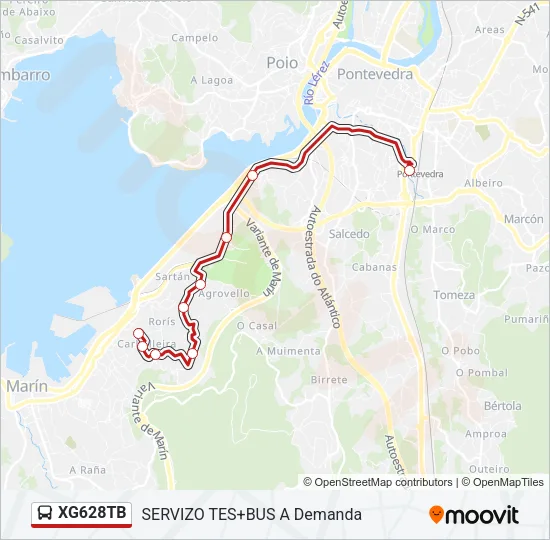 XG628TB Bus Line Map