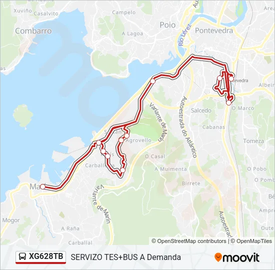 XG628TB Bus Line Map