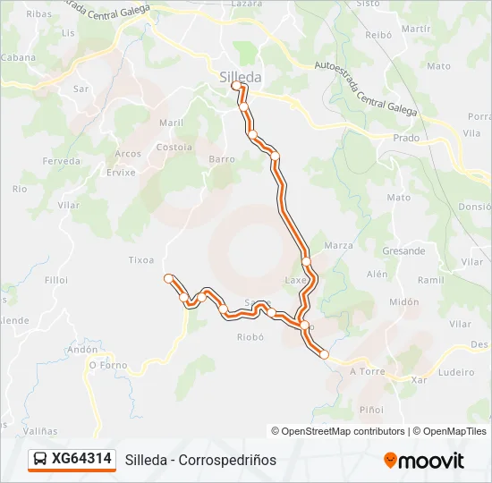 XG64314 Bus Line Map