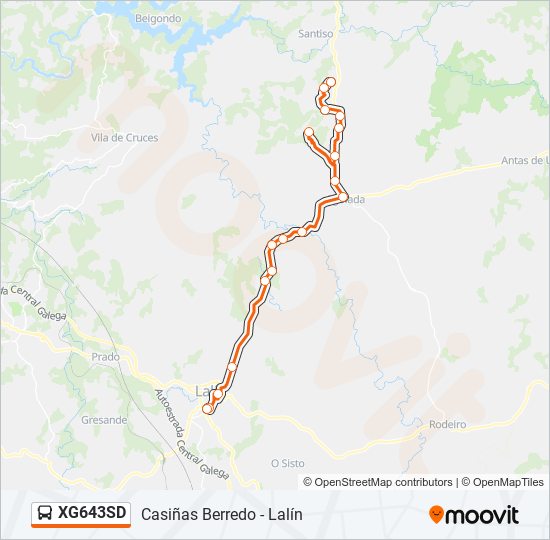 XG643SD bus Mapa de línia