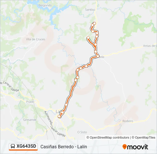 XG643SD Bus Line Map