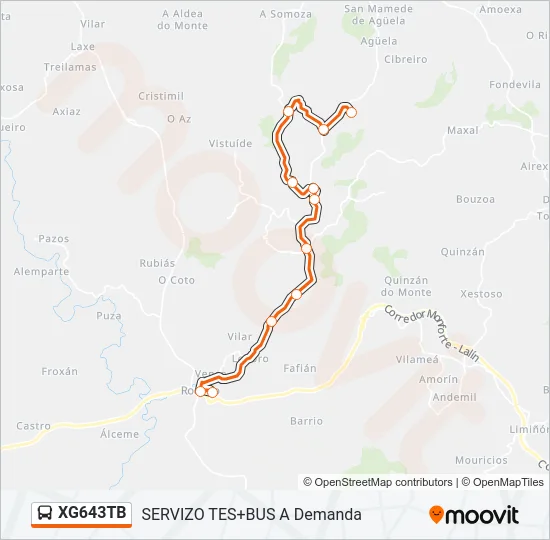 XG643TB Bus Line Map