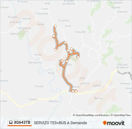 XG643TB Bus Line Map