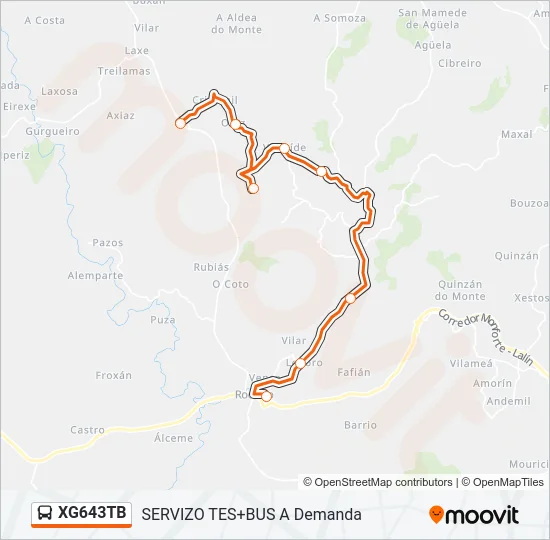 XG643TB Bus Line Map