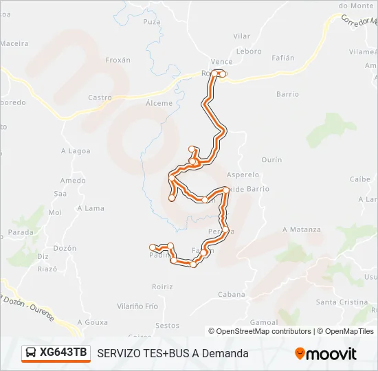 XG643TB Bus Line Map