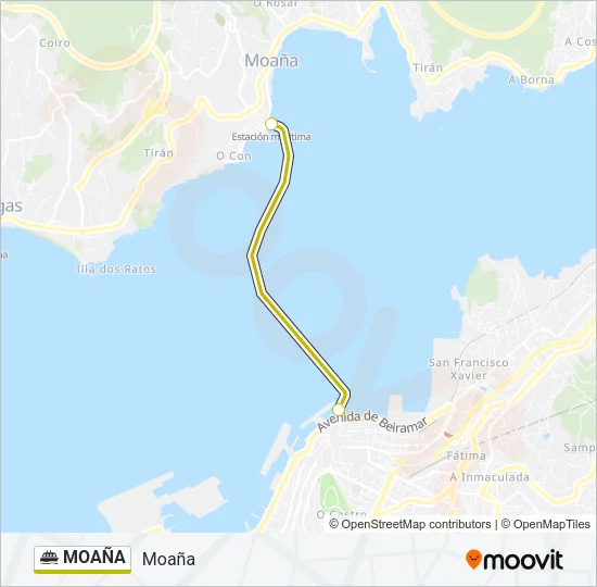 MOAÑA Ferry Line Map