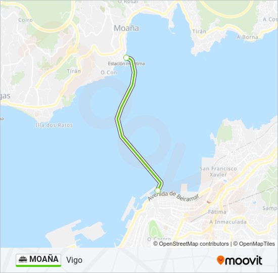 MOAÑA ferry Line Map