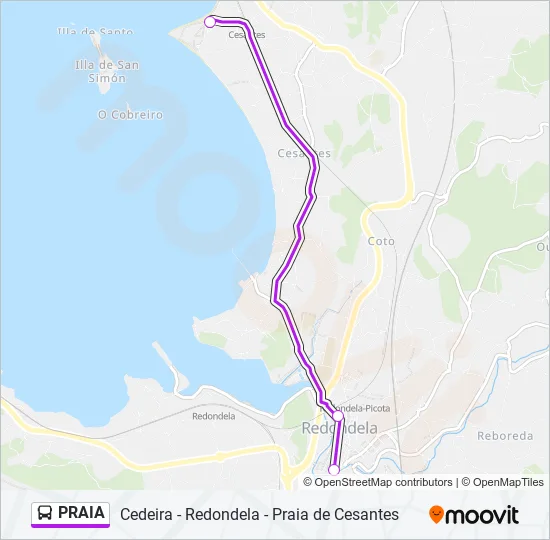 PRAIA Bus Line Map