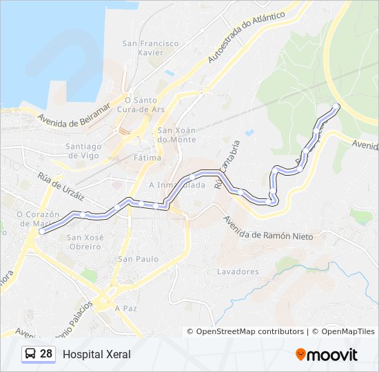 Linea 28 Horarios Paradas Y Mapas Hospital Xeral Actualizado