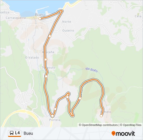 Mapa de L4 de autobús