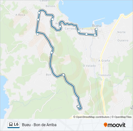 Mapa de L6 de autobús